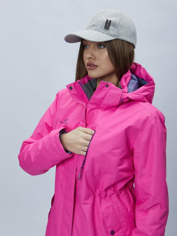 Women's pink hooded parka 551706R